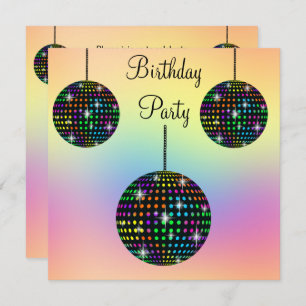 PASTEL DISCO THEME PARTY INVITATION