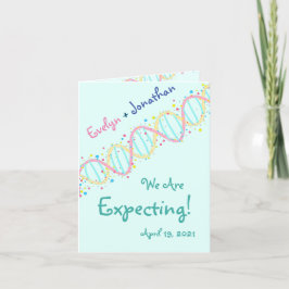 Pastel DNA Wir erwarten eine Baby-Foto-Karte Dankeskarte