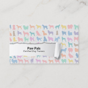Pastel Dog Silhouetten Dog Trainer Business Card Visitenkarte