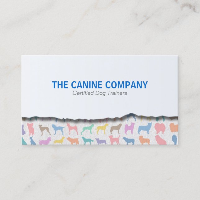Pastel Dog Silhouetten Dog Trainer Business Card Visitenkarte (Vorderseite)
