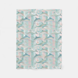 Pastel Dolphin Pattern Fleecedecke