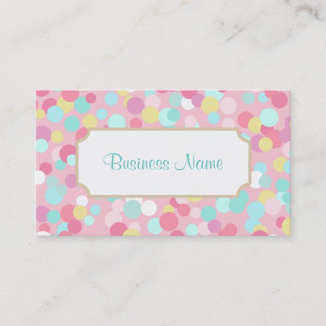Pastel Dots Business Card Visitenkarte (Vorderseite)