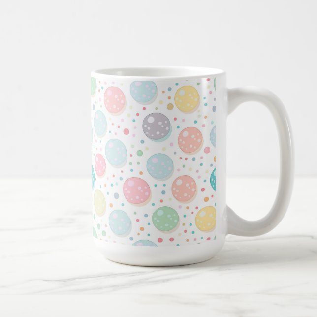 Pastel Dots Unperfektes Muster Kaffeetasse (Rechts)