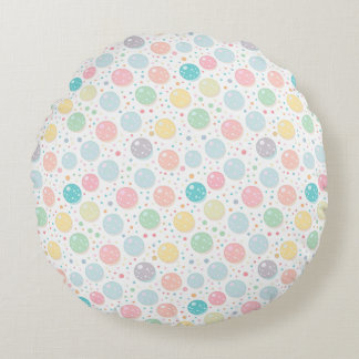 Pastel Dots Unperfektes Muster Rundes Kissen