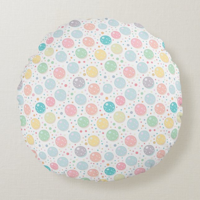 Pastel Dots Unperfektes Muster Rundes Kissen (Vorderseite)