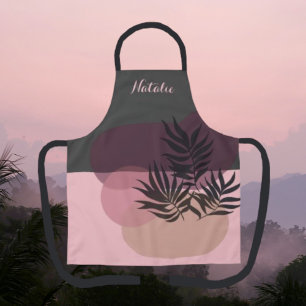 Pastel doux Abstrait rose et gris tablier tropical
