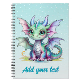 Pastel Dragon Notebook - Aqua Blue Notizblock