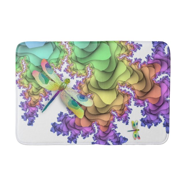 Pastel Dragonflies Bath Mat Badematte (Vorderseite)