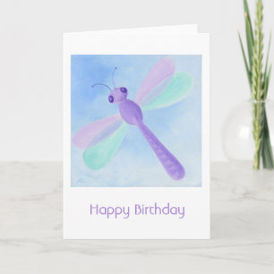 Pastel Dragonfly Carte d'anniversaire