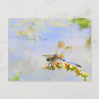 Pastel Dragonfly Danke, Postcard Postkarte