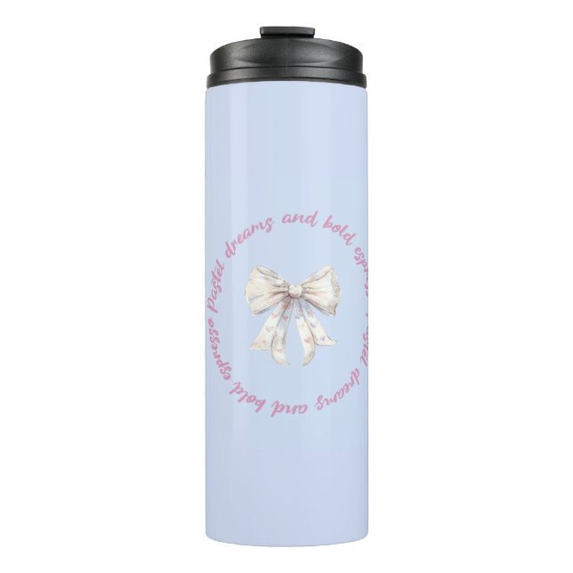Pastel Dreams and Bold Espresso | Aesthetic Therma Thermosbecher (Vorderseite)
