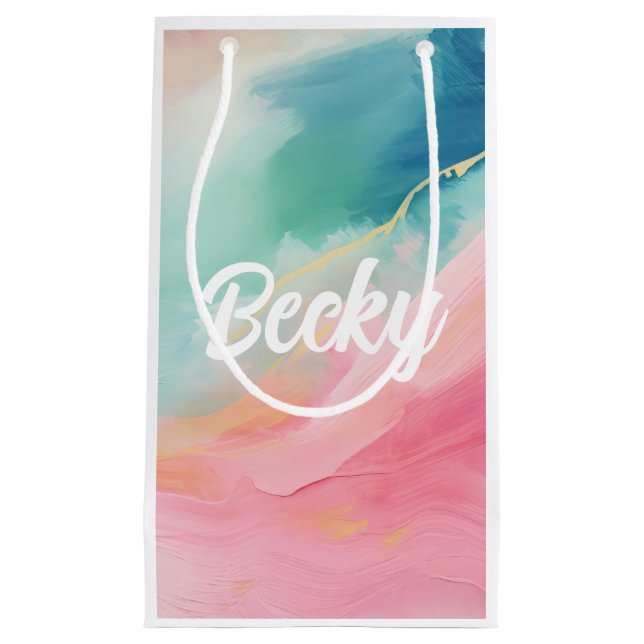 Pastel Dreams: künstlerische Pinselstriche Kleine Geschenktüte (Vorderseite)