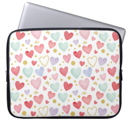 Pastel Dreams Watercolor Hearts Laptopschutzhülle
