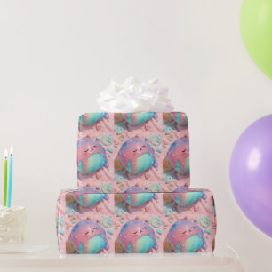 Pastel-Drip-Kawaii-Süßigkeiten-Charakter-Art Geschenkpapier
