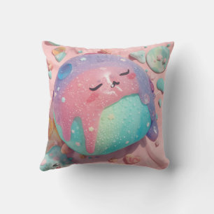 Pastel-Drip-Kawaii-Süßigkeiten-Charakter-Kunst Kissen