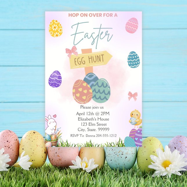 Pastel Easter Egg Hunt Party Invitation (Créateur téléchargé)