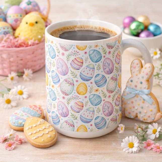Pastel Easter Egg Pattern Kaffeetasse (Von Creator hochgeladen)