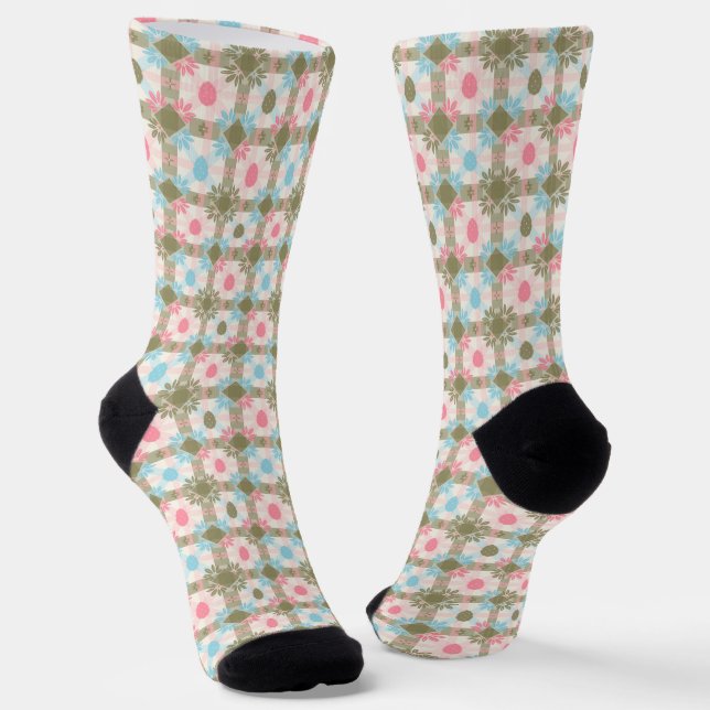 Pastel Easter Egg Seamless Pattern Socken (Gewinkelt)