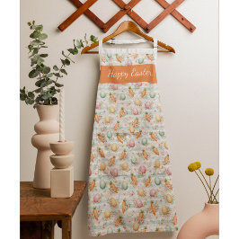 Pastel Easter Eggs & Carrots Watercolor Pattern  Schürze