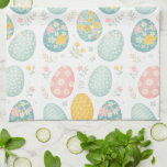 Pastel Easter Eggs Floral Pattern - Cute Spring Geschirrtuch<br><div class="desc">Add a festive spring touch to your kitchen with this beautiful pastel Easter eggs floral pattern kitchen towel. The design features decorative Easter eggs in soft pastel colors combined with delicate flowers and botanical details, creating a cheerful and charming Easter look. Perfect for Easter cooking, baking, and decorating your kitchen...</div>