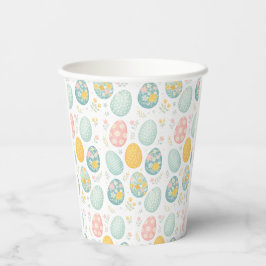 Pastel Easter Eggs Floral Pattern - Cute Spring  Pappbecher
