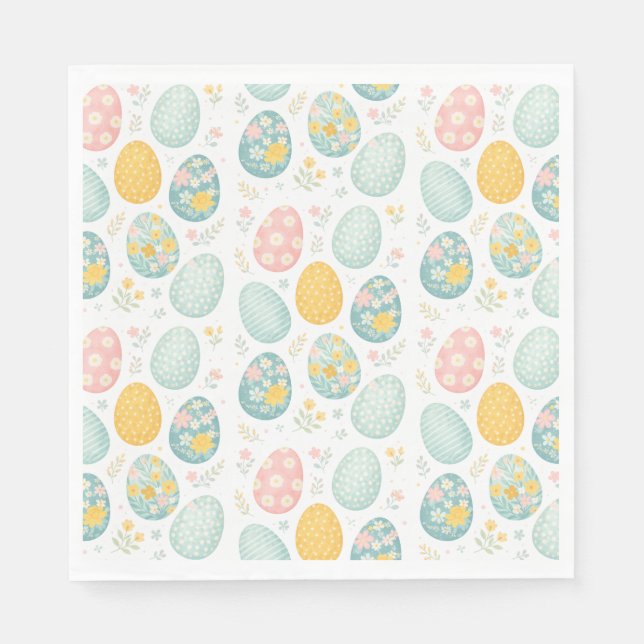 Pastel Easter Eggs Floral Pattern - Cute Spring  Serviette (Vorderseite)
