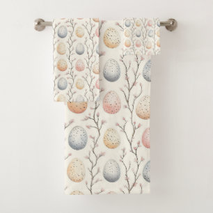 Pastel Egg Garden - Perfekte Osterdekoration Badhandtuch Set