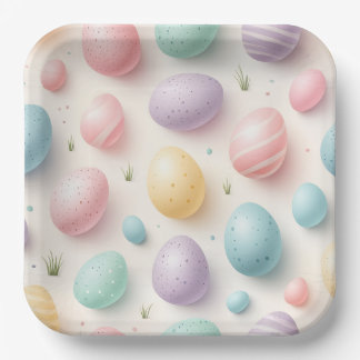 Pastel Egg Paper Party Plate Pappteller