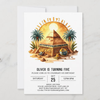 Pastel Egyptian Online Pyramids Geburtstag Einladung