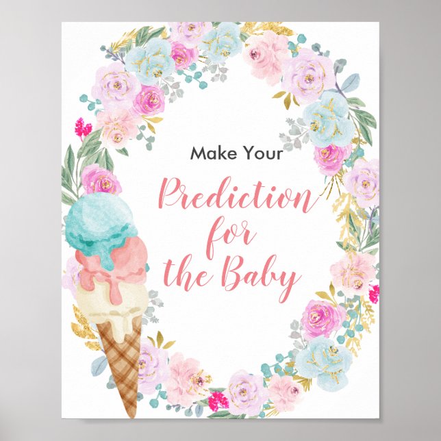 Pastel-Eis-Creme Vorhersagen für Babyposter Poster (Vorne)