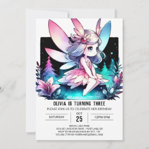 Pastel Elegant Fairy Birthday Einladung