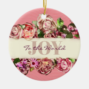 Pastel Eleganter Vintager Blush Viktorianische Ros Keramik Ornament