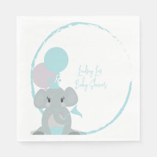 Pastel Elephant Baby Girl Script Baby Dusche Serviette