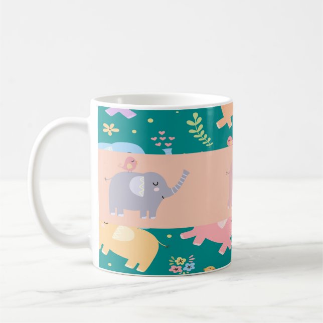 Pastel Elephant Mug (Gauche)