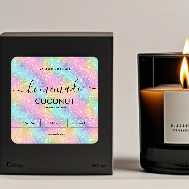 Pastel en marbre arc-en-ciel étiquette maison boug (Créateur téléchargé)