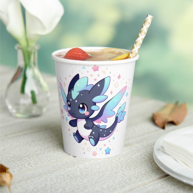 Pastel Enchanted Dragon Baby Shower Pappbecher (In Situ)