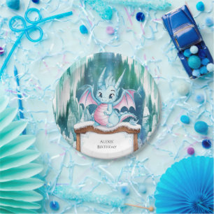 Pastel Enchanted Dragon Birthday Pappteller