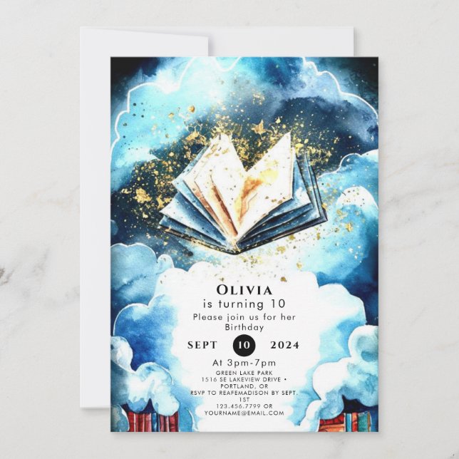 Pastel Enchanted Fun Storybook Geburtstag Einladung (Vorderseite)