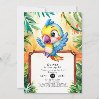 Pastel Enchanted Parrot Birthday Einladung
