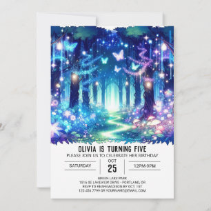 Pastel Enchanted Woodland Digital Geburtstag Einladung