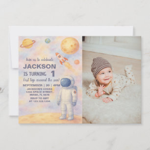 Pastel Espace Extérieur Invitation Anniversaire