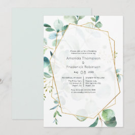 Pastel Eucalyptus Geometric Probe Abendessen Einladung