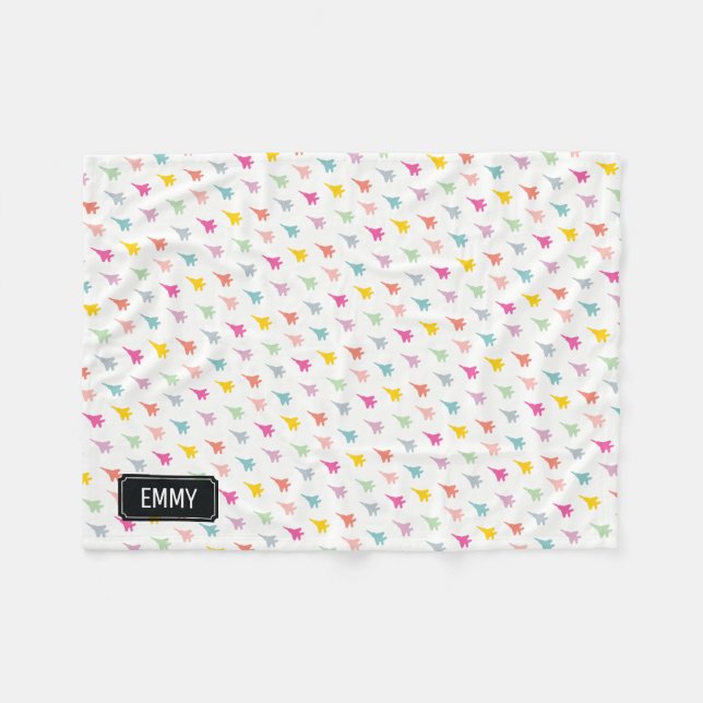 Pastel F-15 Adler Fighter Jet Baby Blanket Fleecedecke (Vorderseite (Horizontal))