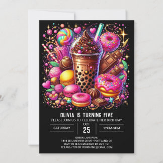 Pastel Fantasy Candyland Digital Geburtstag Einladung