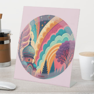Pastel Fantasy Dome Pedestal Sign - Anpassbar Sockelschild