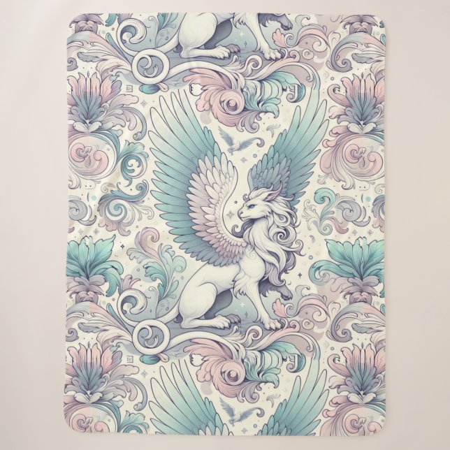 Pastel Fantasy Griffin Sherpadecke (Vorderseite)