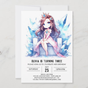 Pastel Fantasy Princess Birthday Einladung