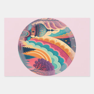 Pastel Fantasy Wrapping Paper Set – Customizable Geschenkpapier Set