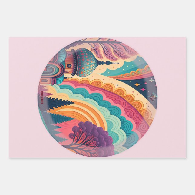 Pastel Fantasy Wrapping Paper Set – Customizable Geschenkpapier Set (Vorderseite)