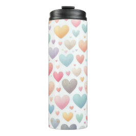 PASTEL FARBFARBENE LIEBE VALENTINE HERZEN THERMOSBECHER